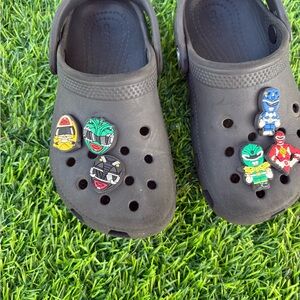 CROCS Kids Black Slippers with Hero Charms